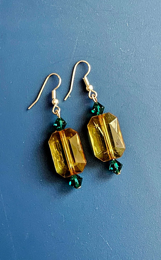 Citrine Fancy Cube Earrings